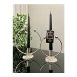 mba decor metal bending art Golden Horn Şamdan Mumluk Full Gümüş Kaplama Dekoratif Mumluk 2 Li ( Ikili ) Metal Paslanmaz Dolu