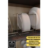 mba decor metal bending art Gümüş Metal Tabak Düzenleyici - Paslanmaz Ergonomik Dolap İçi Mutfak Organizeri