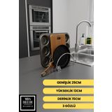 mba decor metal bending art Gümüş Paslanmaz 3 Gözlü Tavalık Tencerelik Tabaklık – Dolap İçi Düzenleyici, Şık Mutfak Çözümü
