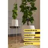 Mba Decor Metal Bending Art Gümüş Paslanmaz Metal Ayaklı Çiçeklik - Dekoratif Saksılık & Vazo İçin Şık Tasarım
