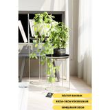 Mba Decor Metal Bending Art Gümüş Paslanmaz Metal Ayaklı İkili Çiçeklik - Dekoratif Saksılık & Vazo İçin Şık Tasarım
