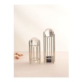 Mba Decor Metal Bending Art Ikili Gümüş Içi Dolu Düz Kristal Metal Stand Paslanmaz Kaplama Dekoratif Obje Hediyelik Dekorasyon