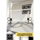 mba decor metal bending art Kandil Model Metal 2 Li Siyah Şamdan İkili Mumluk Dekoratif Mumluk Paslanmaz Kaplama Ev Dekorasyon