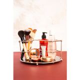 Mba Decor Metal Bending Art Makyaj Düzenleyici Organizer Banyo Organizer Düzenleyici Çok Amaçlı Takı Düzenleyici Gümüş Paslanmaz
