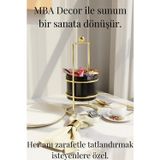 mba decor metal bending art MBA Decor Siyah Gold Şekerlik – Modern Ayaklı Sunumluk & Lokumluk | Dekoratif Hediyelik