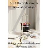 mba decor metal bending art MBA Decor Siyah Gümüş Şekerlik – Modern Ayaklı Sunumluk & Lokumluk | Dekoratif Hediyelik