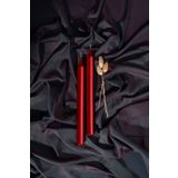 Mba Decor Metal Bending Art Metalik Parlak Gövde 1. Kalite 2'Li Paket Uzun Çubuk Kırmızı Şamdan Mumu