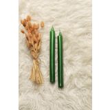 Mba Decor Metal Bending Art Metalik Parlak Gövde 1. Kalite 2'Li Paket Uzun Çubuk Konik Yeşil Şamdan Mumu