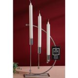 mba decor metal bending art Nota Model Gümüş Metal 3 Lü Şamdan Üçlü Mumluk Dekoratif Mumluk 25cm Paslanmaz Kaplama Ev Dekorasyon