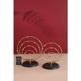 Mba Decor Metal Bending Art Olimpiya Gold Paslanmaz Ikili Dekoratif Ürün Salon Ünite Yanı Sehpa Üstü 20 - 25 Cm