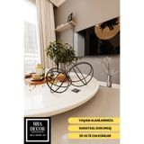 Mba Decor Metal Bending Art Orbit Luxe Siyah 2'Li Dekoratif Metal Küre Seti Masa Üstü Aksesuar Modern Ev Ofis Süs Eşyası