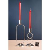 mba decor metal bending art Orbital Grow Gümüş İkili Şamdan Mumluk - Dekoratif Paslanmaz Kaplama Ev Dekorasyonu İçin Şıklığı