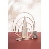 Mba Decor Metal Bending Art Pamukkale Gümüş Dekoratif Obje Biblo Ev Dekorasyon Salon Aksesuarı Ofis Konsol Zigon Paslanmaz Metal
