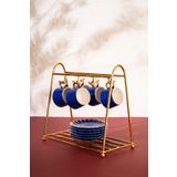 mba decor metal bending art Salıncak Model Gold Kahve Fincanı Kupa Standı Paslanmaz Kaplama Mutfak Düzenleyici Organizer