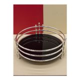 Mba Decor Metal Bending Art Servis Sunum Organizer Tepsisi Ikramlık Paslanmaz Gümüş Sofra Lüks Mutfak Söz Nişan Tepsisi