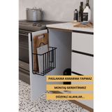 mba decor metal bending art Siyah Çok Amaçlı Düzenleyici - Mutfak Dolabı Tezgah ve Evye Altı Kapak Askısı - Organizer