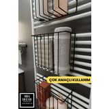 mba decor metal bending art Siyah Havlupan Düzenleyici Asılabilir Organizer Banyo Havluluk Tuvalet Kağıdı 30x28x10cm