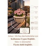 mba decor metal bending art Siyah Metal Balkon Saksılık Saksı Tutucu Korkuluğa Asılan Çiçeklik 20 cm Sağlam Tel Demir