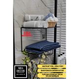 mba decor metal bending art Siyah Metal Yapışkanlı 2 Katlı Banyo Rafı | Havluluk Askılı Montaj Gerektirmeyen Duvar Rafı