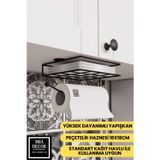 mba decor metal bending art Siyah Montajsız Kolay Kurulum Peçetelik & Kağıt Havluluk Ergonomik Tasarım - Modern Mutfak Sofra
