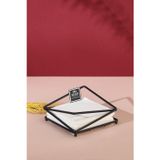 mba decor metal bending art Siyah Paslanmaz Dolu Demir Peçetelik Sunum Mutfak Sofra Dekorasyon