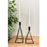 mba decor metal bending art Üçgen Mısır Geometrik 2 Li Şamdan Mumluk Paslanmaz Dolu Demir Komple Siyah Paslanmaz Ev Dekorasyon