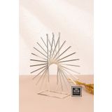 Mba Decor Metal Bending Art Xanthos Gümüş Modern Ev Dekorasyonu Paslanmaz Dolu Demir Dekoratif Obje Ofis Tasarımı 30 Cm