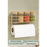 mba decor metal bending art Yapışkanlı Raflı Katlı Kağıt Havluluk Gold Kaplama 30x10x8 cm, 9 kg