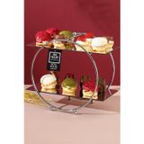 mba decor metal bending art Yuvarlak Gümüş Aynalı Kahve Yanı Sunumluk Hediyelik Dekorasyon Ikramlık Organizer Mdf Ahşap 26cm