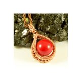 Mba Handmade Jewelry Kırmızı Mercan Kristali El Yapımı Otantik Kolye