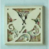 Mba Mutfak-Ahşap Saatler-Saatler-Mb Kare Sweet Home Temalı Duvar Saati-Küçük-30X30x3,5 Cm