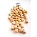 Mbb E-Ticaret 100 Gr (275 Adet) Ahşap Boncuk 12 mm boy x 10 mm en Doğal Ahşap Makrome El İşi Çanta