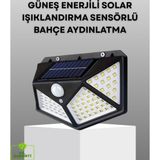 Mbb E-Ticaret 100 LED Solar Lamba Hareket Algılamalı Bahçe Duvar Dış Mekan Aydınlatma