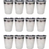 Mbb E-Ticaret 12 Adet Paslanmaz Çelik Krom Bardak 9 X 7,5 X 5,5Cm