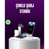 Mbb E-Ticaret 15W Hızlı Şarj Destekli 4’ü 1 Arada Kablosuz Şarj İstasyonu