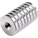 Mbb E-Ticaret 2 Adet 25X10/5X5,5 mm Neodyum Mıknatıs Havşa Delikli Magnet Vida Atılabilir N35 Nikel Paslanmaz