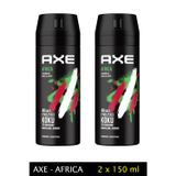 Mbb E-Ticaret 2 Adet Axe Africa Erkek Deodorant Sprey 150 ml