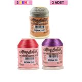 Mbb E-Ticaret 3 Adet Altınbaşak Oya ve Dantel İpi 20 gr - Royaleks - No: 145 - 036 - 197
