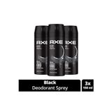Mbb E-Ticaret 3 Adet Axe Erkek Deodorant & Bodyspray Black 48 Saat Etkileyici Koku Vücut Spreyi 150 ml