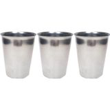 Mbb E-Ticaret 3 Adet Paslanmaz Çelik Krom Bardak 9 X 7,5 X 5,5Cm