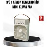 Mbb E-Ticaret 3’ü 1 Arada Mini Klima Fan USB Şarjlı, 7 Renk Gece Lambalı ve Nemlendirici