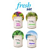 Mbb E-Ticaret 4 Adet Doğal Özel Seri Kokulu Dekoratif Kavanoz Mum 4X210 cc - Fresh Set - RYL