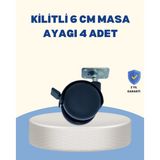 Mbb E-Ticaret 4 cm Kilitli Mobilya Tekerleği Tekli Sessiz ve Dayanıklı