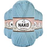 Mbb E-Ticaret 5 Adet Pırlanta Amigurumi El Örgü İpi Yünü Azur 10482