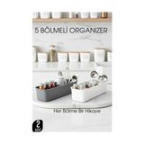 Mbb E-Ticaret 5 Bölmeli Mutfak Organizer Kutusu Gri & Beyaz 2’li Set Baharat ve Gereç Düzenleyici 722441