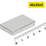 Mbb E-Ticaret 50 Adet 40X20X5MM Neodyum Magnet Güçlü N35 Mıknatıs Köşeli Nikel Kaplama