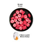 Mbb E-Ticaret 90 Adet 10 mm Polimer Kil Fimo Boncuk Takı Bileklik + 5 Metre Lastikli Misina Hediye - Türk Bayrağı