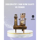 Mbb E-Ticaret Ahşap Kum Saati ve Deniz Feneri Figürü Bir Arada – Ev & Ofis Dekorasyonu