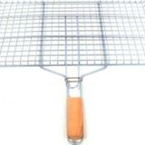Mbb E-Ticaret Ahşap Saplı Mangal Izgarası Galvanizli Paslanmaz Kafes Demir 32 x 42 cm