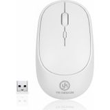 Mbb E-Ticaret Beyaz Renkli Ergonomik Sessiz Kablosuz Mouse – USB Alıcılı, Konforlu MS6310